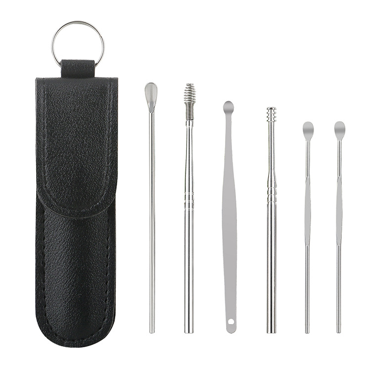 Ear scoop 6 pieces manufacturer spiral spring ear pick ear cleaning tool set household ear scoop ear scoop Item Picture
