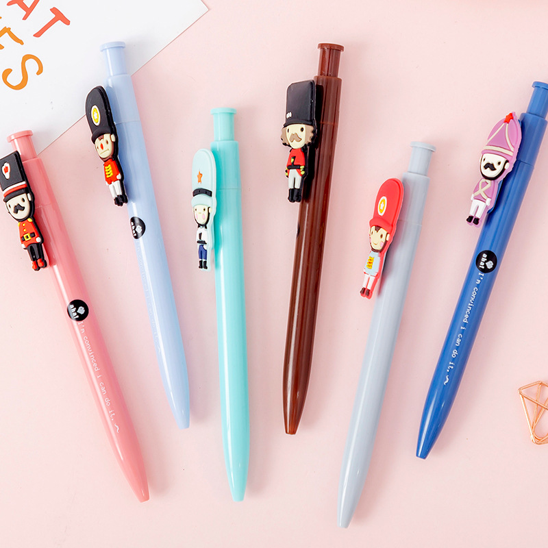 British soldiers creative press 0.5mm student cartoon ballpoint pen wholesale custom manufacturers details Picture