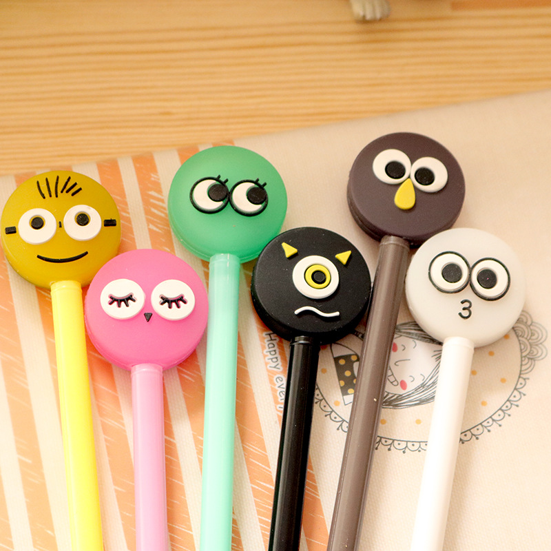 2054 Outstanding students willful personality cartoon neutral pen 0.38 black water pen neutral pen wholesale manufacturers stationery details Picture