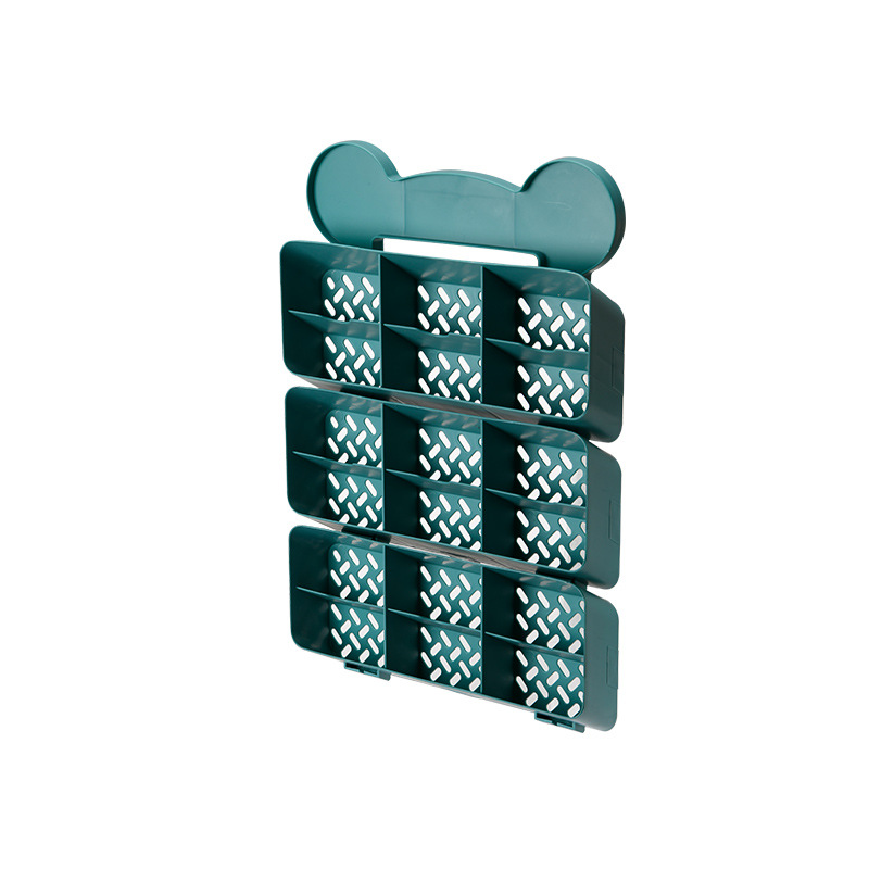 Wall hanging sock storage box storage wall type panties storage compartments sorting sock storage box free of punching Item Picture