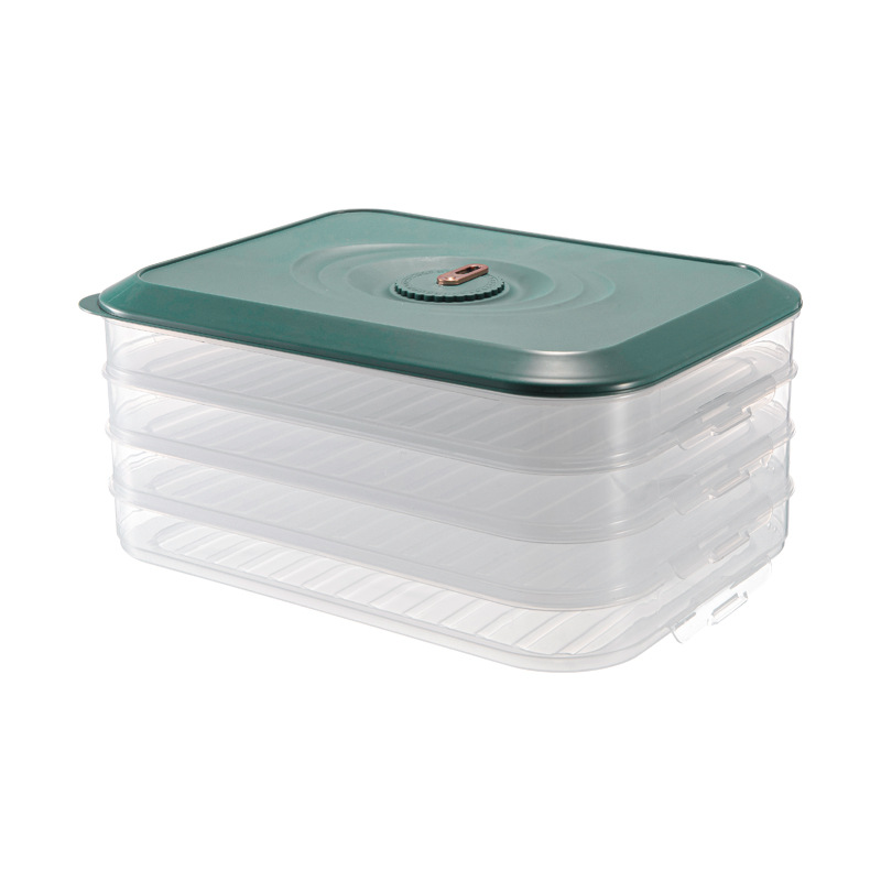 Large capacity dumpling box household refrigerator freezer special seal fresh multi-layer quick-frozen food wonton storage box Item Picture
