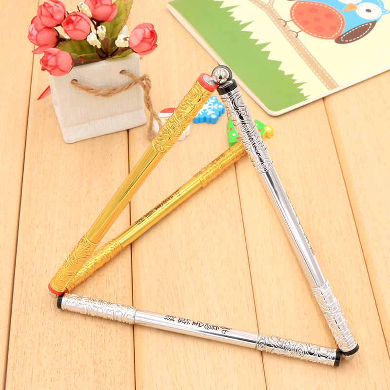 Retractable golden hoop magnetic vacuum neutral pen gift steel ball 12 black 0.38 magnetic vacuum neutral pen wholesale Specification drawing