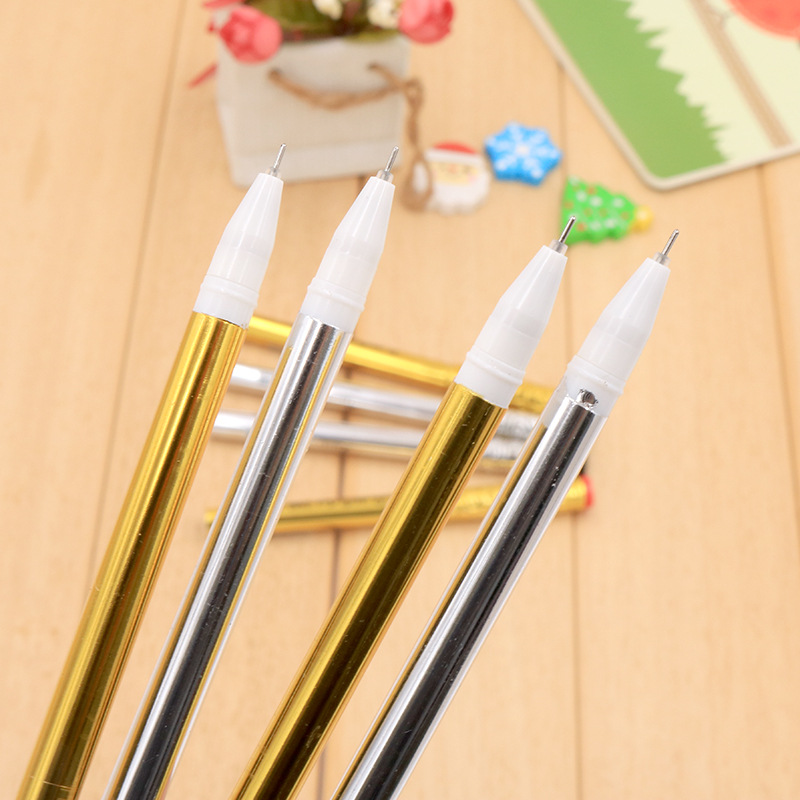 Retractable golden hoop magnetic vacuum neutral pen gift steel ball 12 black 0.38 magnetic vacuum neutral pen wholesale Item Picture