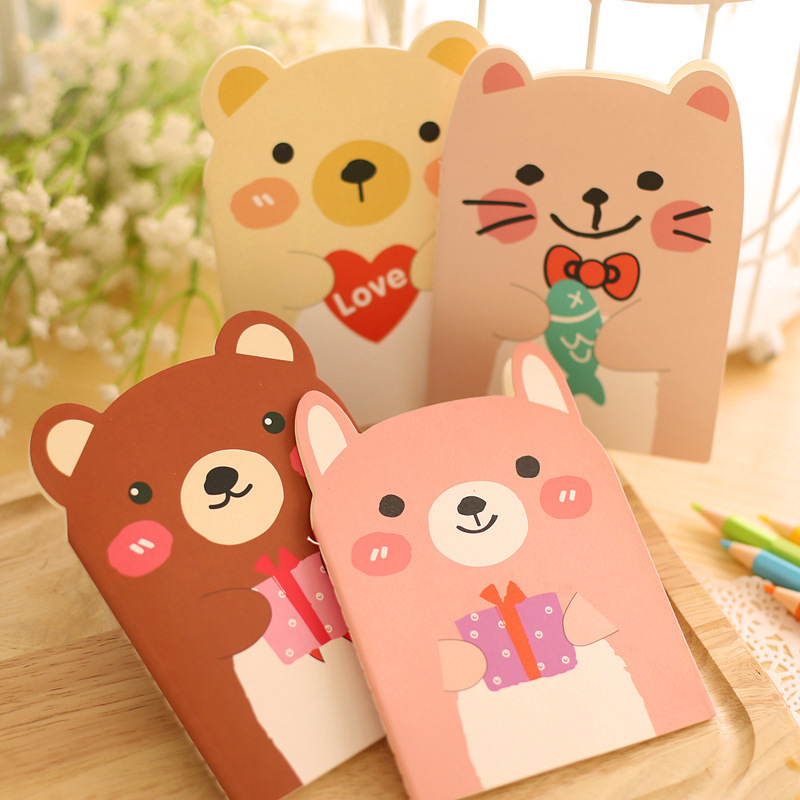 Ears Bear cartoon record small student prize Taobao shop gift Taobao stationery shop source full figure