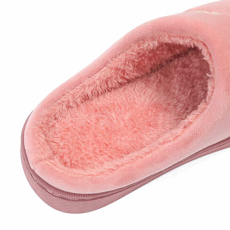 2020 new lovers slippers men's and women's embroidered cotton slip-on soft sole thickened home non-slip indoor thermal cotton slippers Application Scenario
