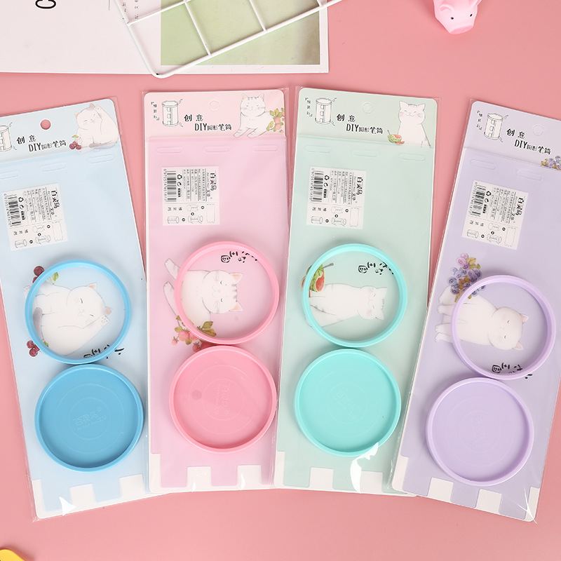 Korea creative diy cartoon cute plastic pen holder students creative pen holder wholesale customized student stationery details Picture