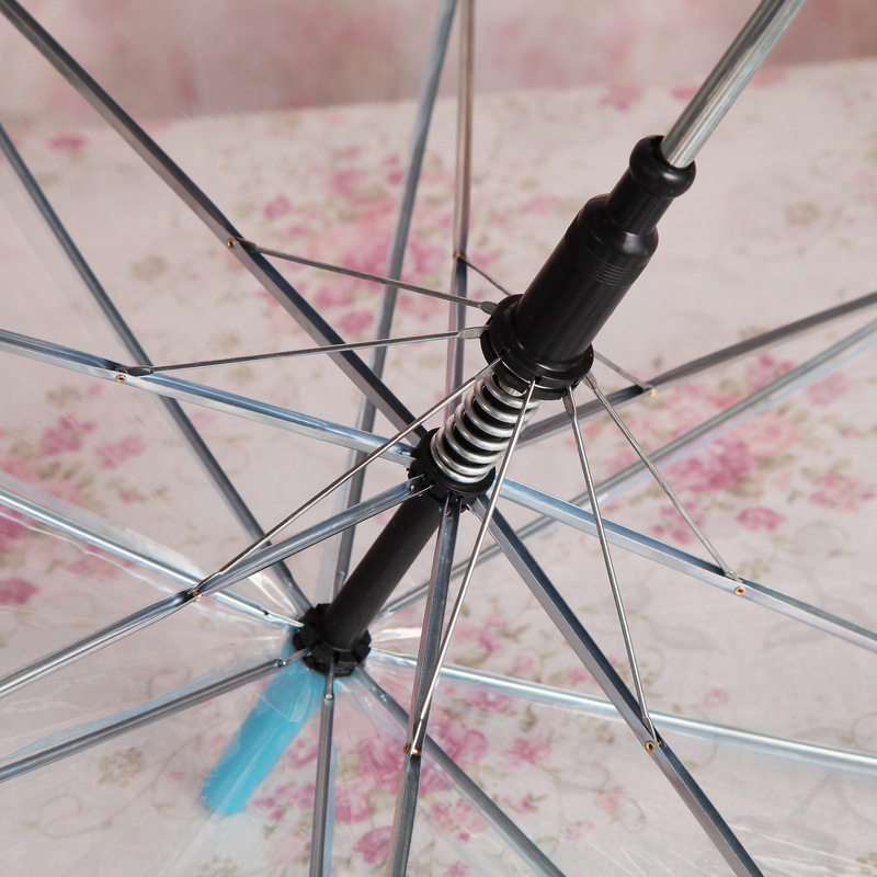 Color transparent umbrella environmental protection umbrella wholesale automatic long handle gift umbrella advertising umbrella ten yuan shop supply Specification drawing