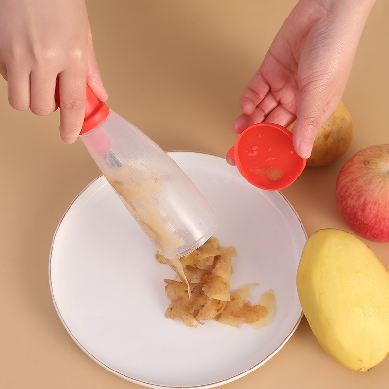 Multifunctional storage paring knife paring knife with storage cylinder peeler peeling apple supplies household paring knife Application Scenario