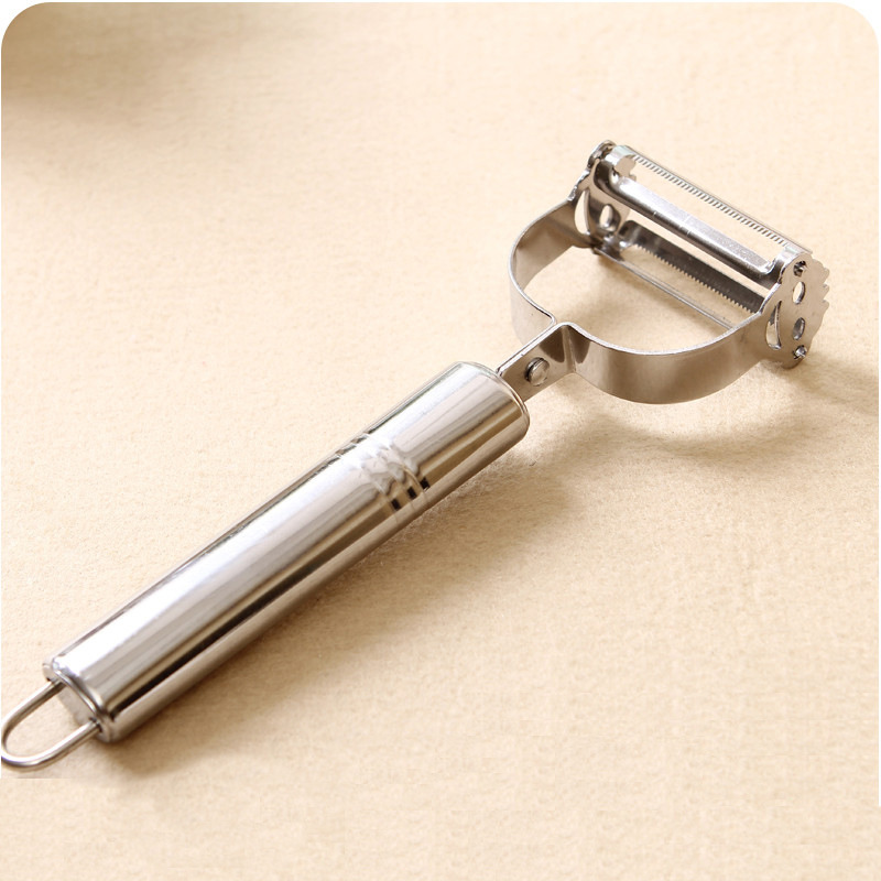 Stainless steel smiley face peeler grater multifunctional double headed fruit paring knife Vegetable fruit and melon planer kitchen gadget Specification drawing