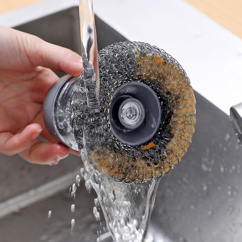 Add liquid wash pot brush kitchen supplies stove cleaning brush household wire tennis cleaning pot with a small brush Application Scenario
