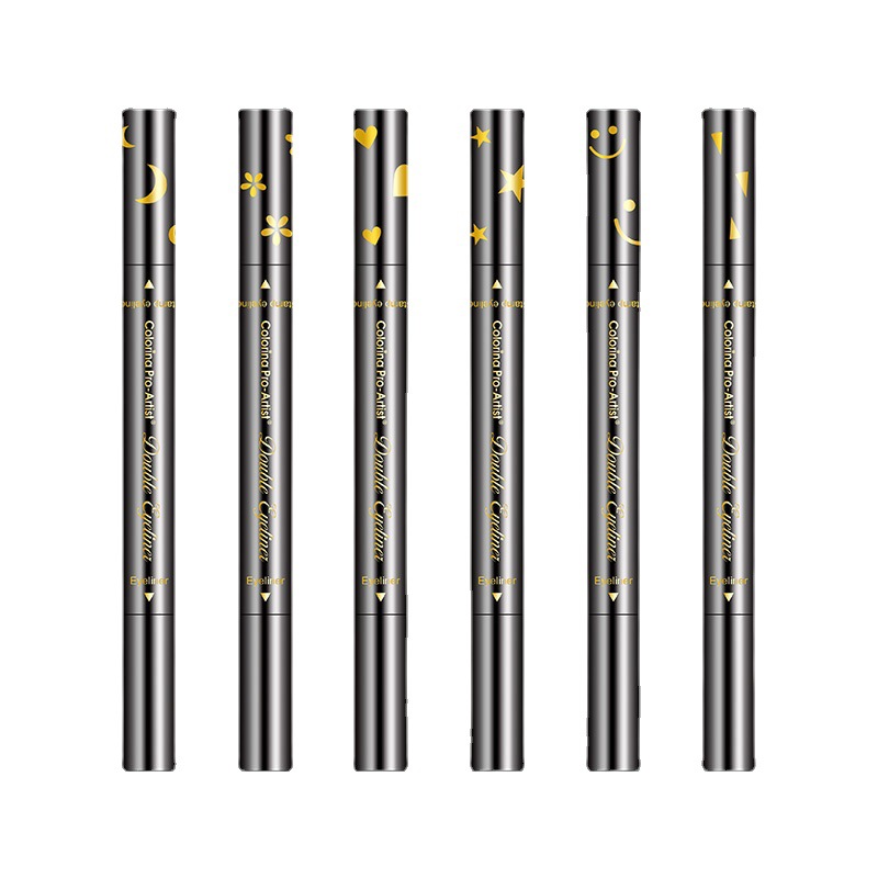 Seal eyeliner extremely fine double head waterproof not dizzy dye personality canthus love moon starry sky eyeliner makeup Application Scenario