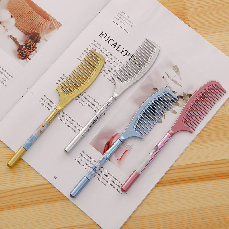 Creative cartoon comb modeling neutral pen black water pen pen neutral pen stationery school supplies wholesale Specification drawing
