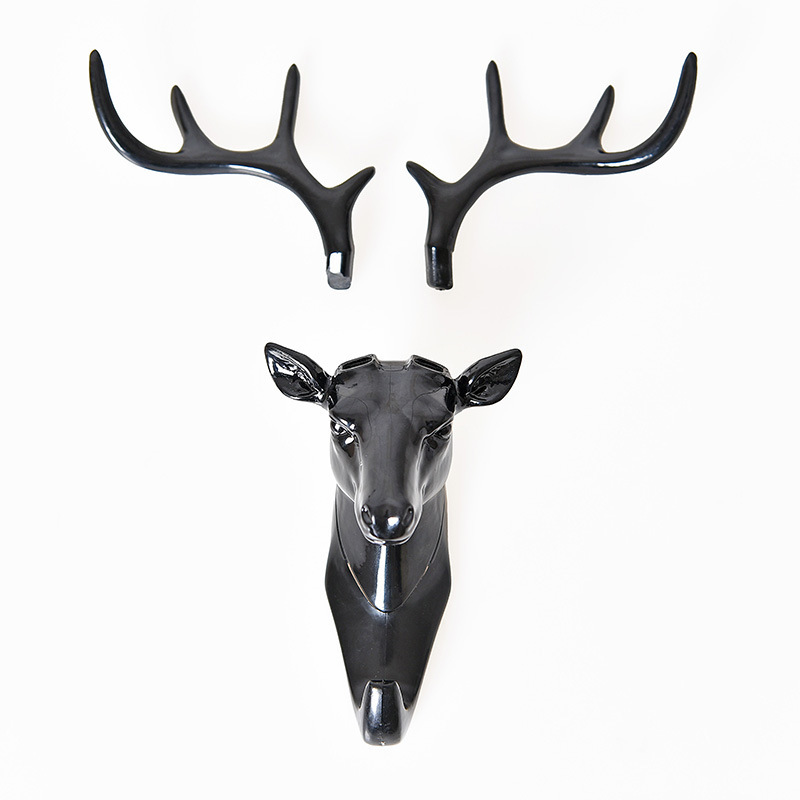 Nordic creative Antler hook wall hanging coat hook fitting room door porch wall decoration key holder free of perforation Application Scenario