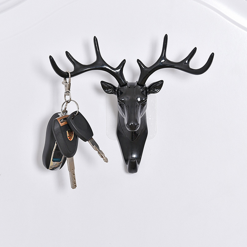 Nordic creative Antler hook wall hanging coat hook fitting room door porch wall decoration key holder free of perforation details Picture