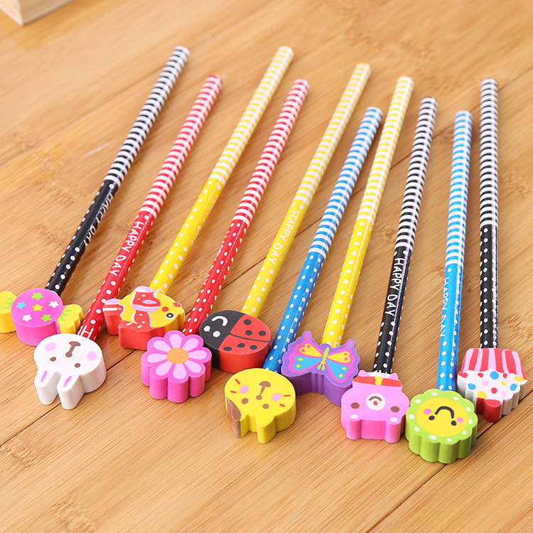 Special creative children's pencil with cartoon eraser head students pencil stationery school supplies manufacturers wholesale Application Scenario