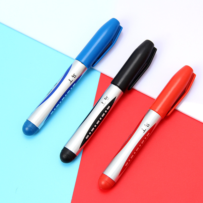 2004 Large capacity red black and blue marker big pen express pen smooth waterproof marker wholesale custom Specification drawing