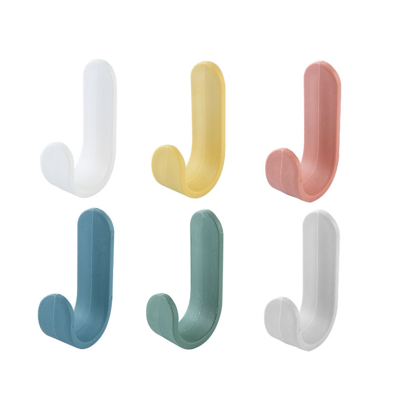 Nordic wind simple J hook wall - mounted non - hole hook household trace - free clothing hook after mini door hook Item Picture