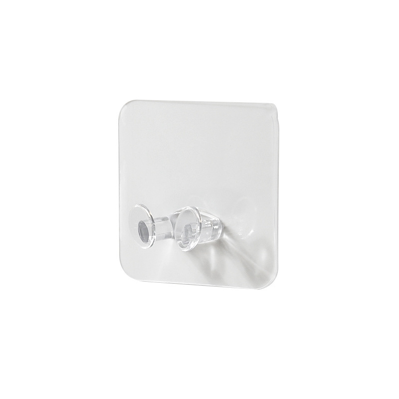 Transparent plastic power plug double hook adhesive storage adhesive hook wire bracket hook manufacturers wholesale Item Picture