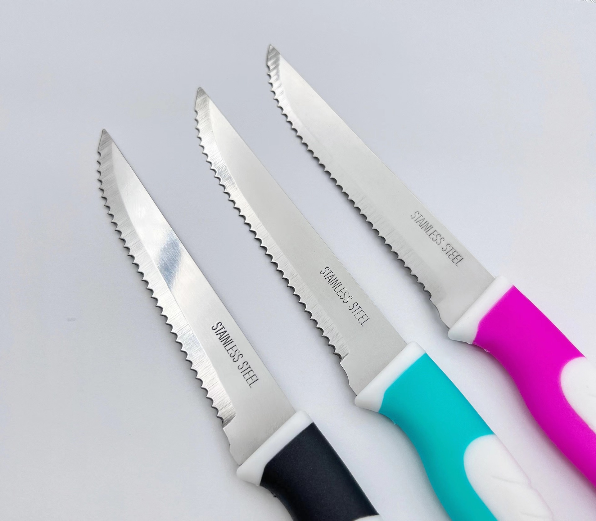 Foreign TRADE DIRECT STAINLESS STEEL KITCHEN knife Western knife home SERrated STEAK KNIFE KITCHEN hotel steak knife set details Picture