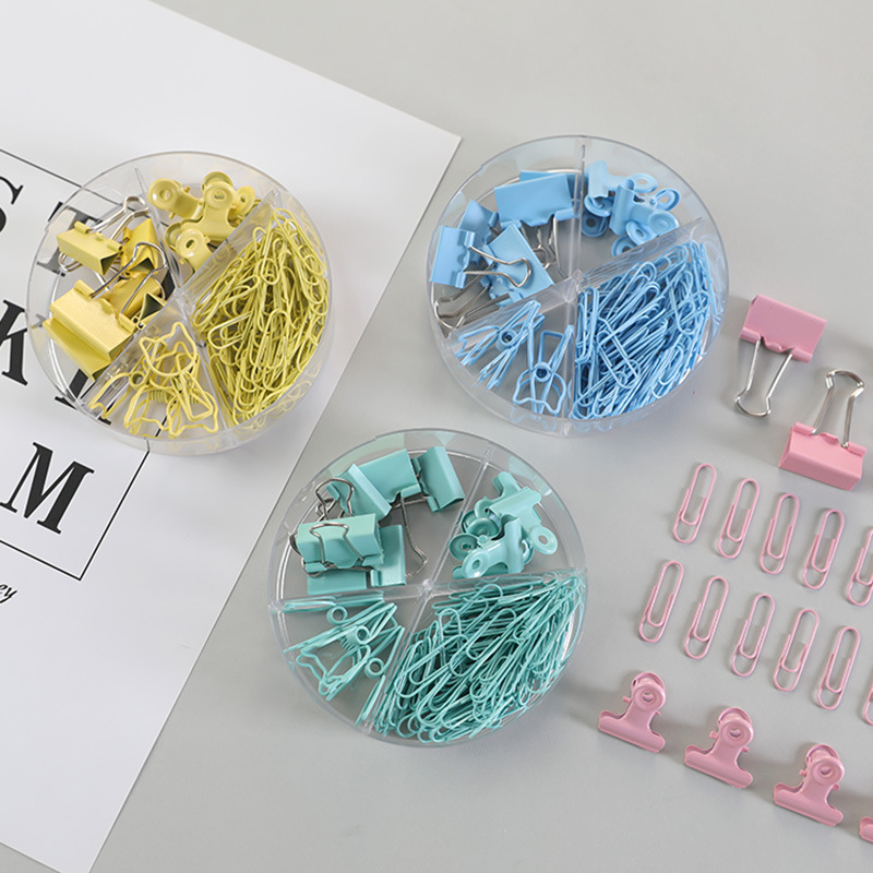 Color long tail clip multifunctional combination set stationery dovetail clip Office supplies metal clip paper clip pin details Picture