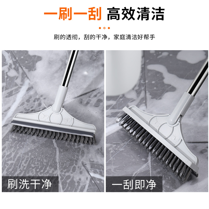 New long handle toilet floor brush Toilet bathroom crevice decontamination cleaning brush scraping brush dual use hard bristled floor brush details Picture
