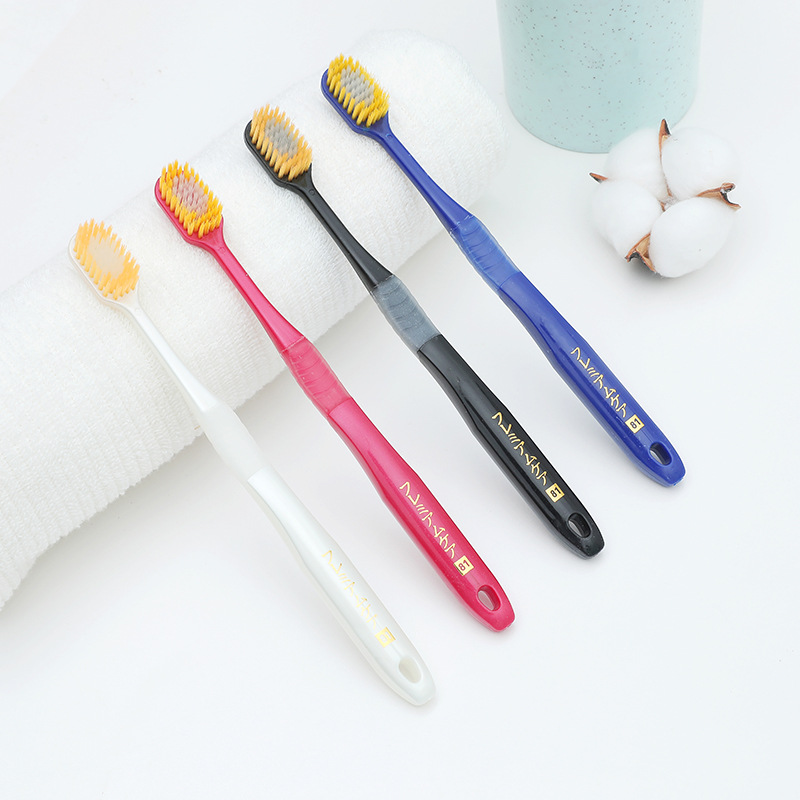 High grade Japanese wide head toothbrush Japanese adult fine soft bamboo charcoal single pack home pack toothbrush Specification drawing