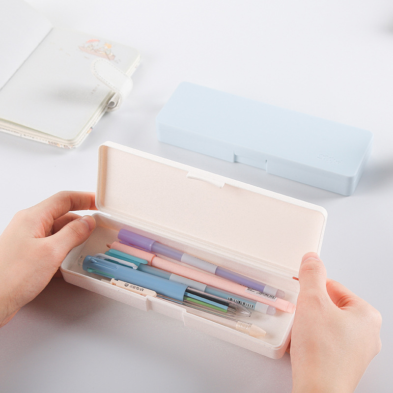 No print wind simple PP frosted solid color pencil case small fresh creative students desktop finishing pencil case storage box full figure