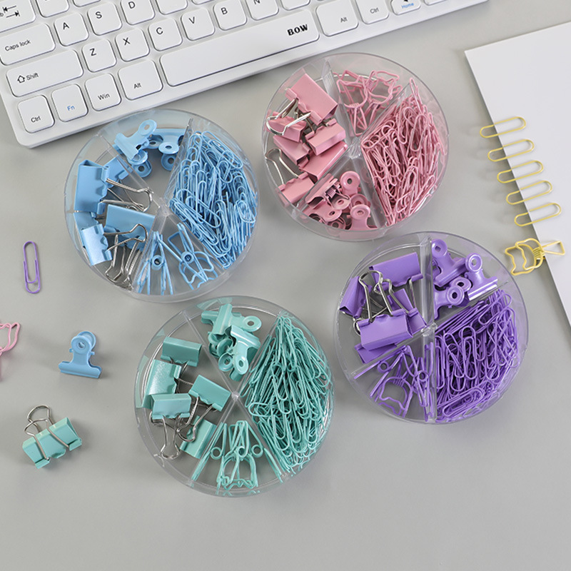 Color long tail clip multifunctional combination set stationery dovetail clip Office supplies metal clip paper clip pin Specification drawing