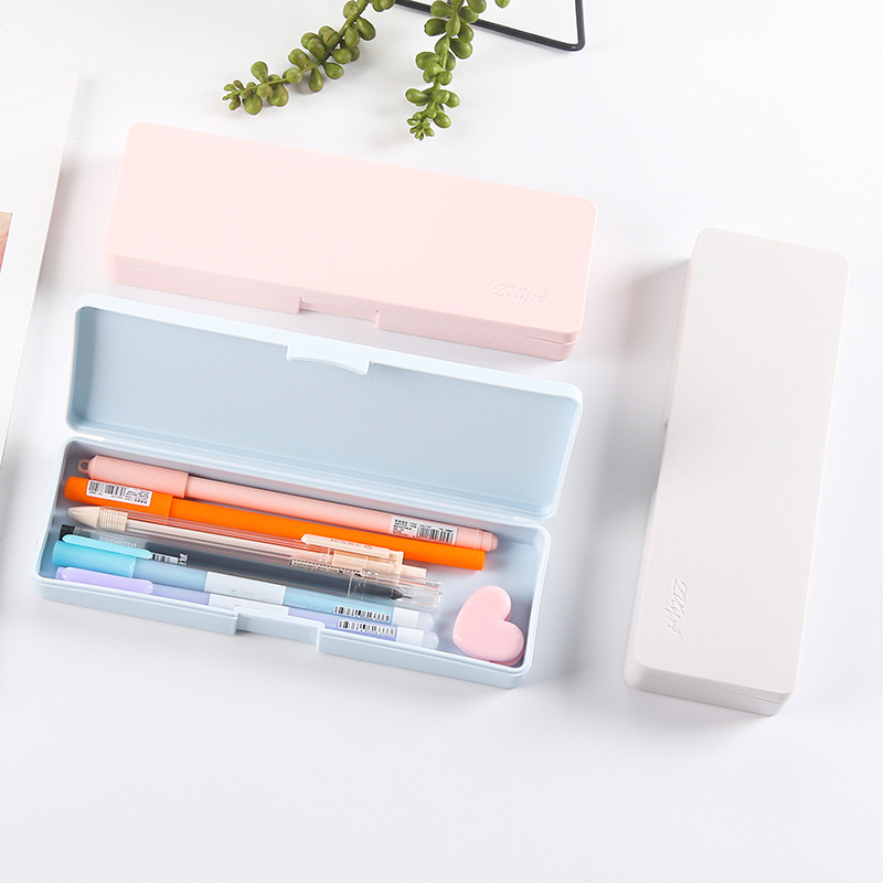 No print wind simple PP frosted solid color pencil case small fresh creative students desktop finishing pencil case storage box details Picture