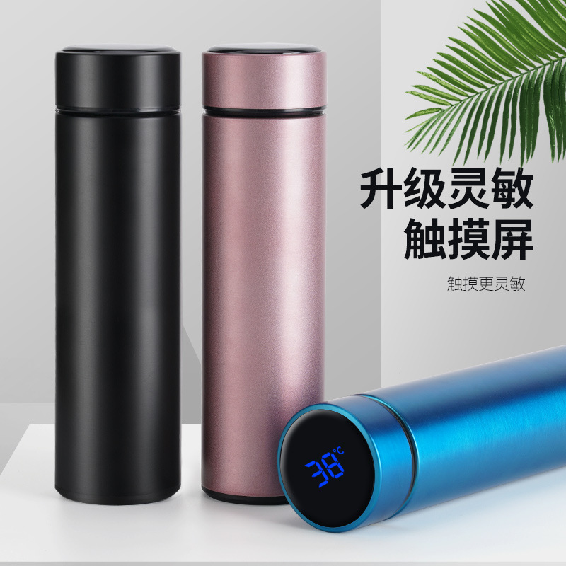 316 stainless steel intelligent thermos cup Touch display temperature water cup Business gift temperature measuring cup custom logo Specification drawing