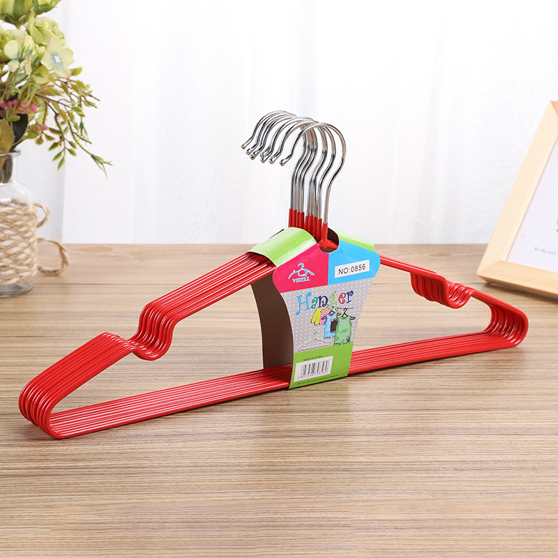 0856 Hot household multi-functional groove non-slip drying clothes hanger fresh simple durable color clothes hanger Specification drawing