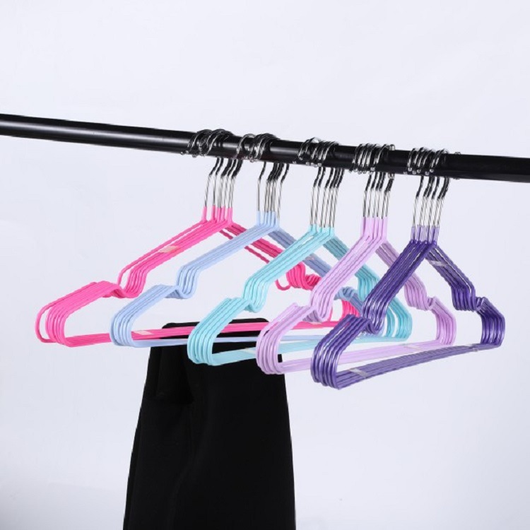 0856 Hot household multi-functional groove non-slip drying clothes hanger fresh simple durable color clothes hanger full figure