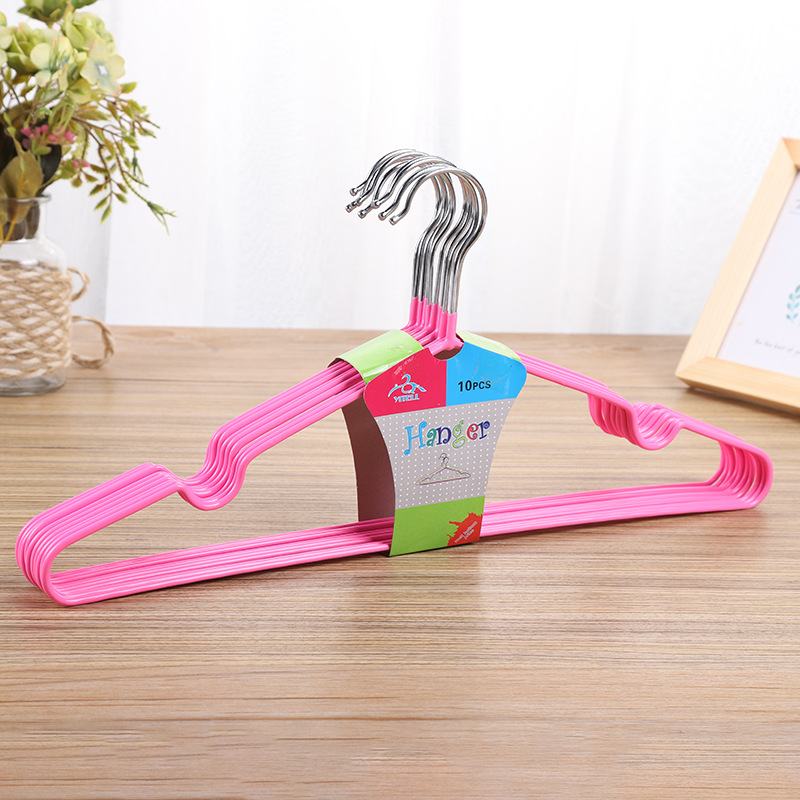 0856 Hot household multi-functional groove non-slip drying clothes hanger fresh simple durable color clothes hanger details Picture