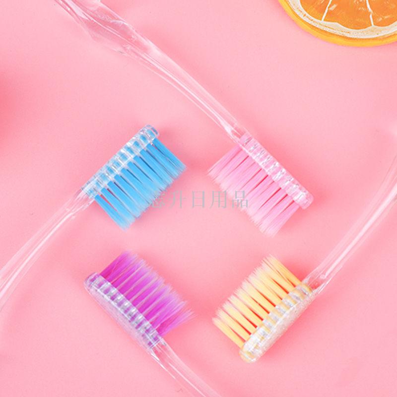 Macaron Japanese crystal box high quality Korean version crystal handle double color brush wire 4 pack set adult toothbrush Specification drawing