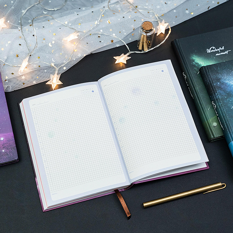 South Korea ins beautiful luminous sky hand ledger 32K color page illustration notebook notepad stationery wholesale Specification drawing