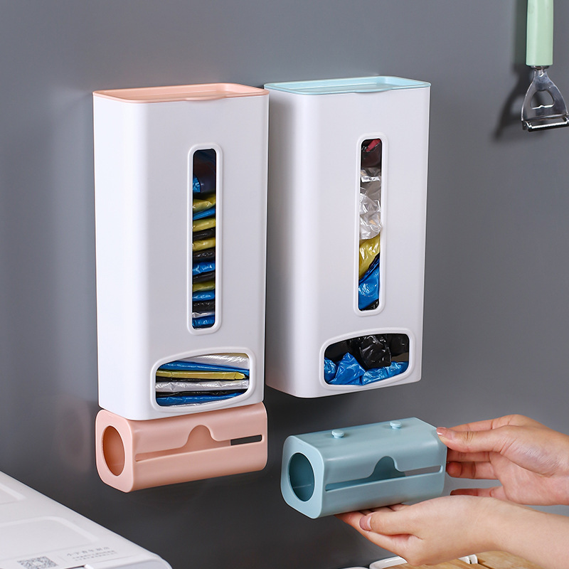 Garbage bag storage Plastic bag storage box wall mounted kitchen convenient bag extraction and sorting box details Picture