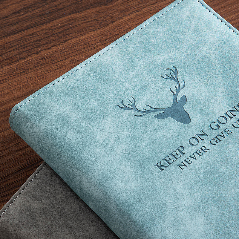 a5 Thickened leather surface simple art notebook Business office meeting notebook can be customized logo details Picture