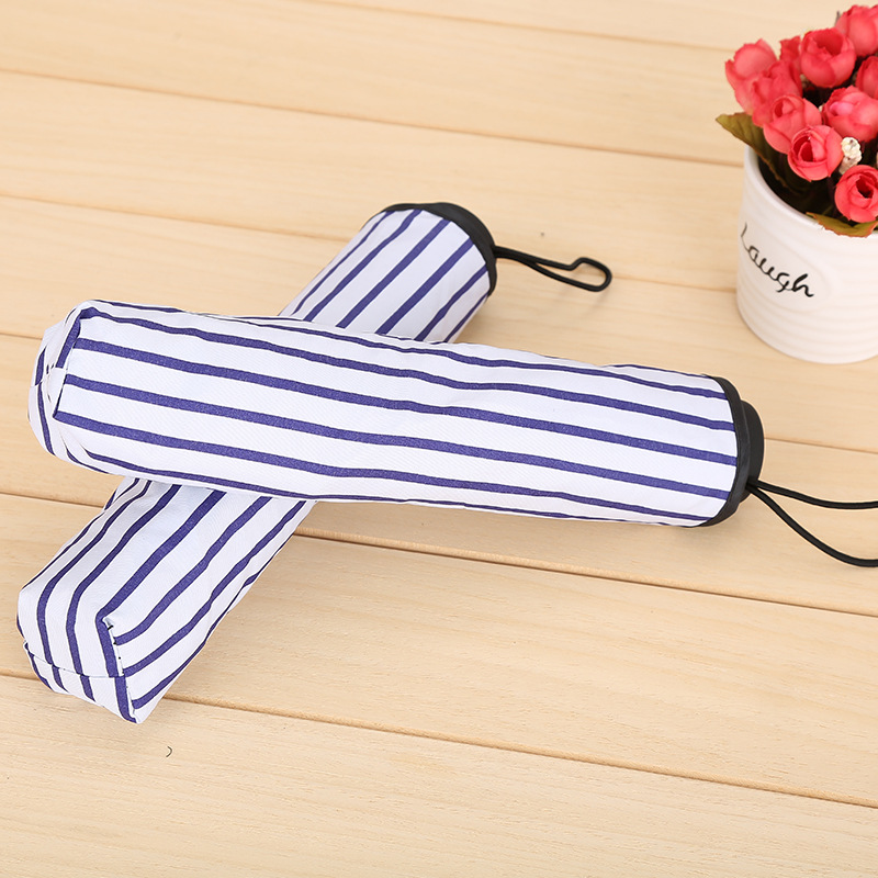 British wind three fold umbrella wholesale ruffled navy stripe black umbrella rain rain dual use folding advertising umbrella Specification drawing