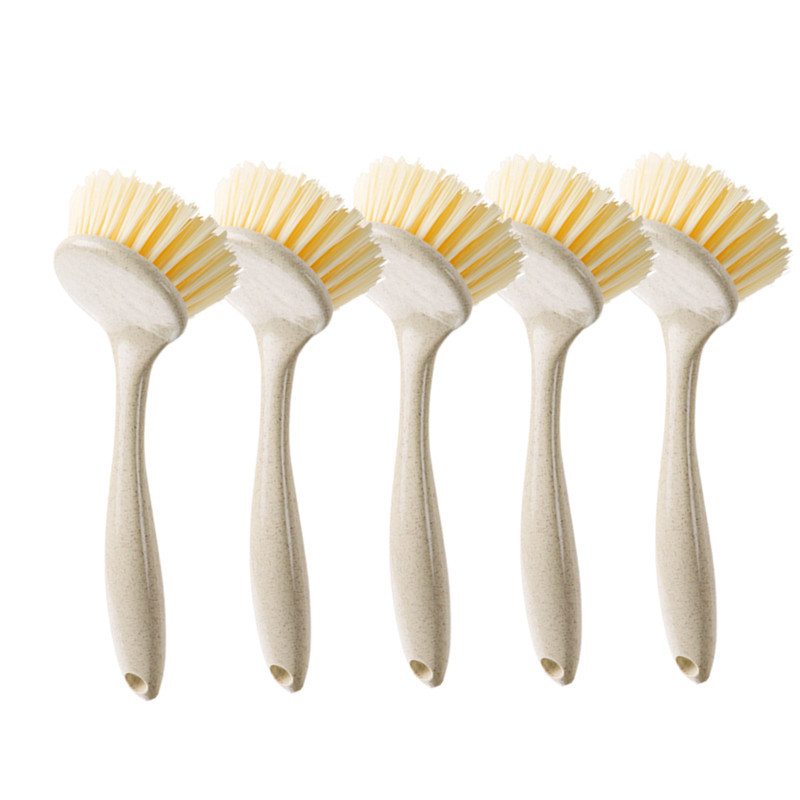 Wheat straw kitchen long handle pot brush cleaning brush can hang non - oil washing dish brush pot brush Item Picture