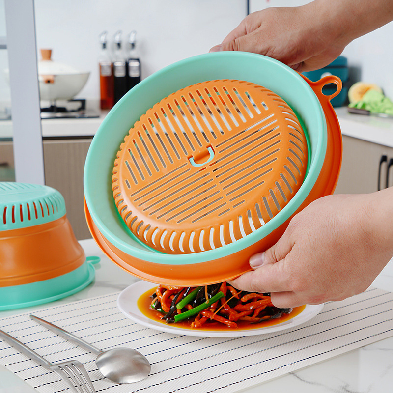 Food cover fly-proof vegetable cover folding table cover leftovers food cover household dust umbrella mosquito repellent leftovers insect repellent Specification drawing