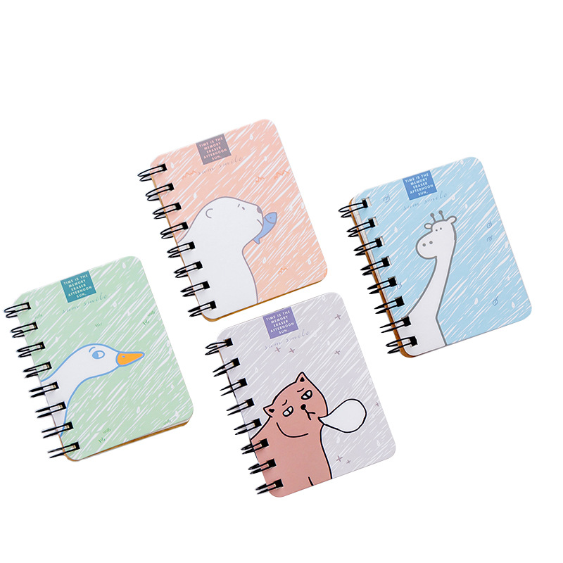 Student mini pocket coil of this many lovely loose-leaf cartoon flip notebook small book wholesale Item Picture
