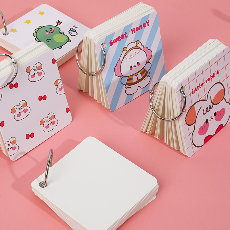 Animal cartoon iron circle this student exam English words this ring buckle portable pocket blank loose-leaf book Application Scenario