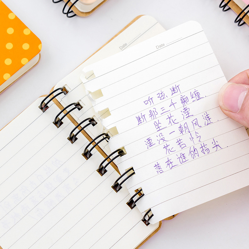 Student mini pocket coil of this many lovely loose-leaf cartoon flip notebook small book wholesale Specification drawing