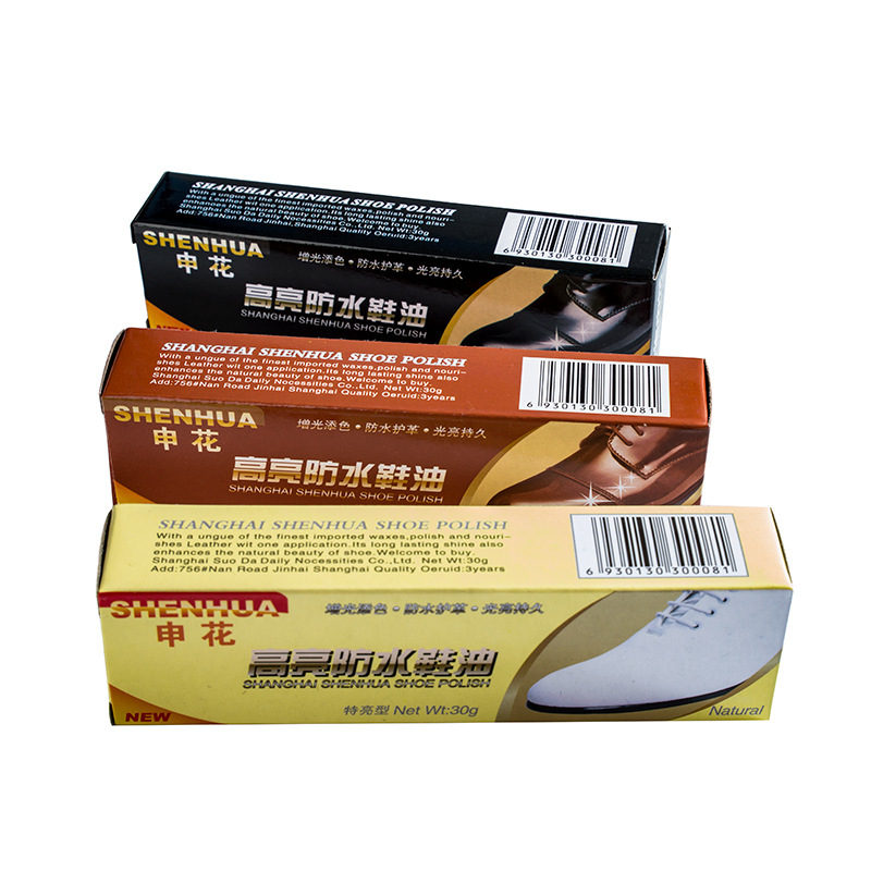 Shenhua senior bright leather shoes oil black, white and brown three color optional daily general merchandise wholesale Item Picture
