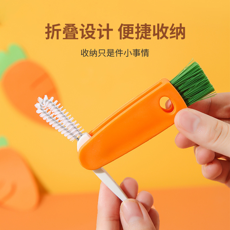 Japanese cup lid cleaning brush lunch box rubber ring groove gap cleaning brush milk bottle brush heat preservation cup lid cleaning brush Specification drawing