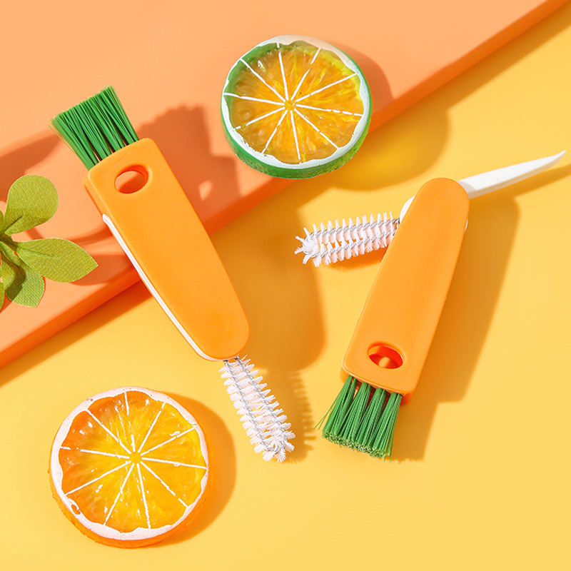 Japanese cup lid cleaning brush lunch box rubber ring groove gap cleaning brush milk bottle brush heat preservation cup lid cleaning brush details Picture