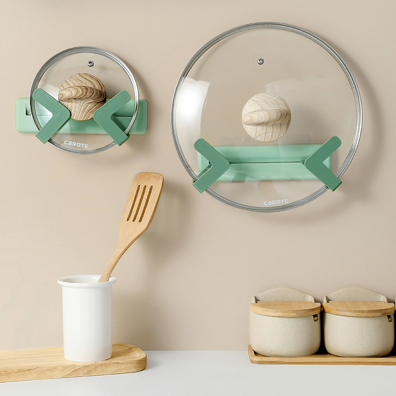 Non - perforated pot cover rack wall - mounted kitchen rack adjustable cutting board storage rack details Picture