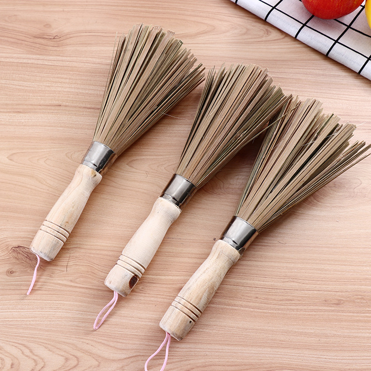 Nostalgia style wooden handle bamboo washpot brush kitchen big iron pot cleaning special long handle bamboo washpot brush full figure