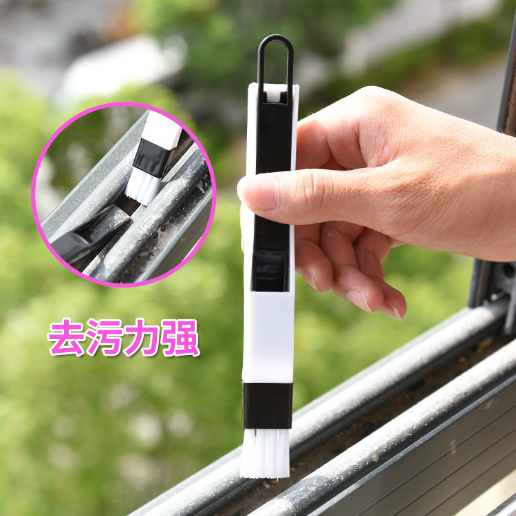 Window groove cleaning brush screen window cleaning tool window groove small brush with dustpan cleaning door and window gap brush details Picture