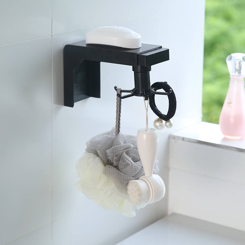 Retractable rotating hook hole-free kitchen wall shelf spatula spoon kitchen utensil storage rack Specification drawing